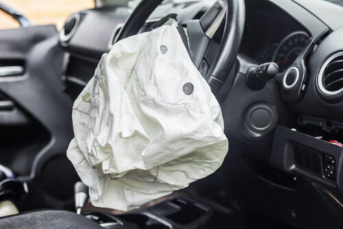 car deployed airbag